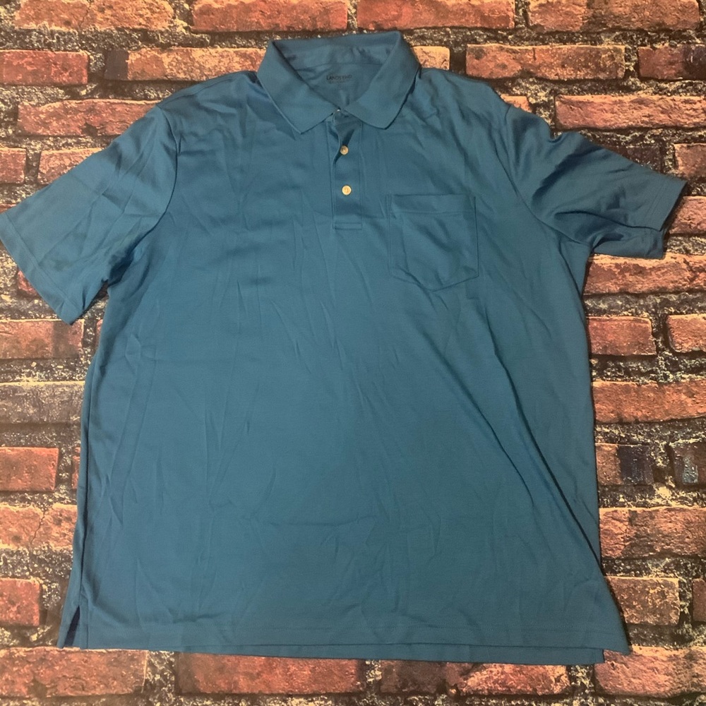 Lands End XL blue polo shirt